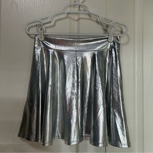 Costume Silver Metallic Skirt One Size Adult Stretchy